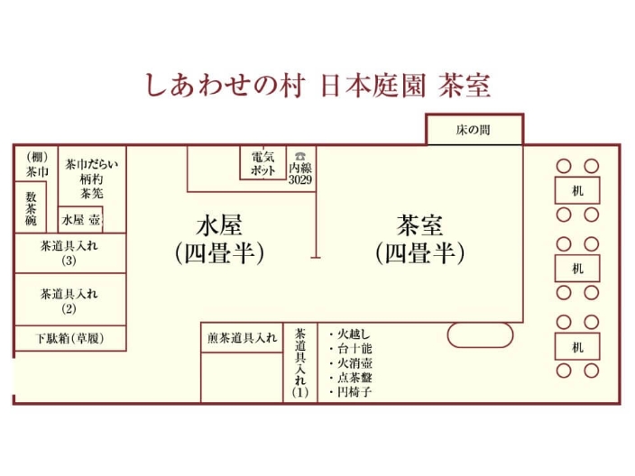 茶室・集睦亭(しゅうぼくてい)のの間取り