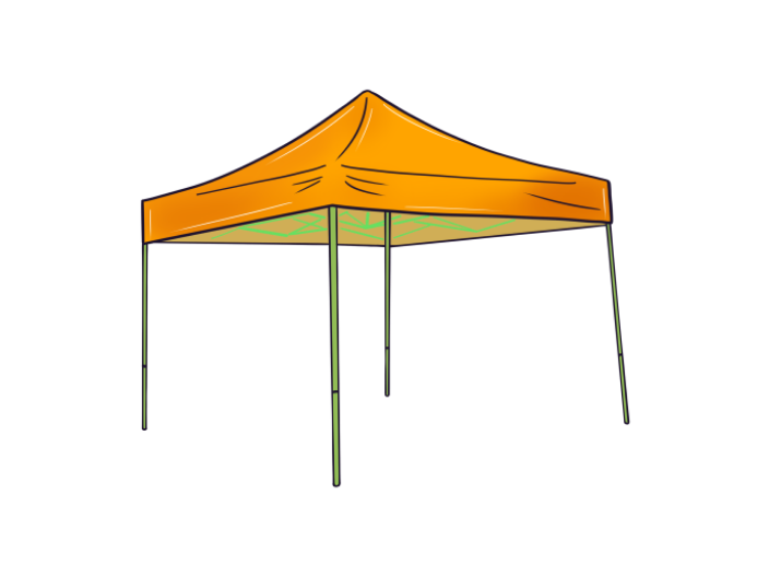 ワンタッチ式の一部
(骨組みが一体型でそのまま広げて使用するもの)