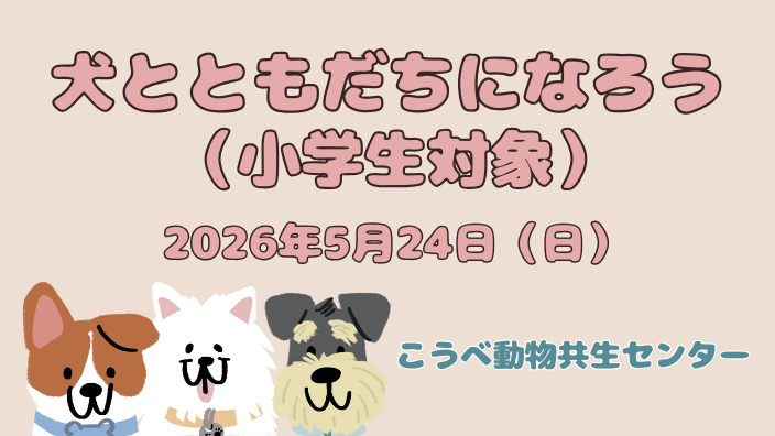 犬とともだちになろう（小学生対象）　　　　　　　　　　　　　　　　　　　　　応募締切：5月10日（日）