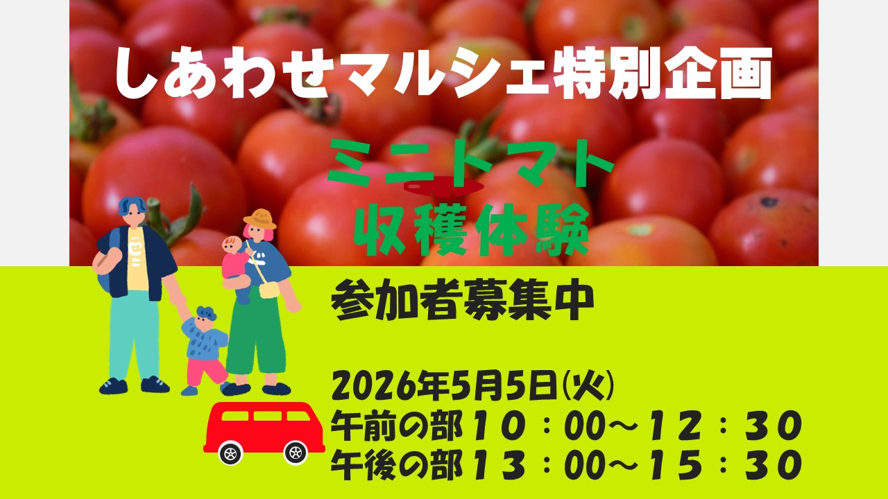 しあわせマルシェ特別企画♪収穫体験（ミニトマト）in中野ファーム