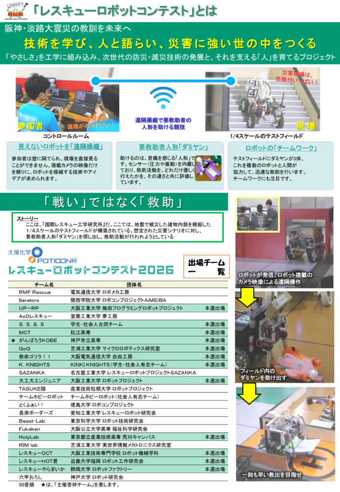 レスキューロボットコンテスト2026についての案内2